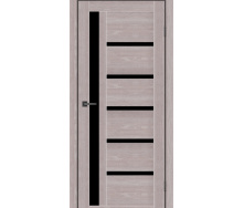 Дверне полотно MS Doors ORLEAN 80см дуб сірий чорне скло