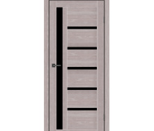 Дверне полотно MS Doors ORLEAN 60см дуб сірий чорне скло