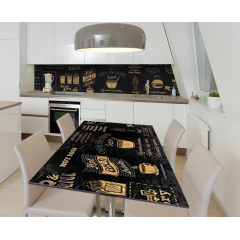 Наклейка 3Д виниловая на стол Zatarga «Меню мира» 600х1200 мм для домов, квартир, столов, кофейн, кафе Киев