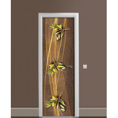 Наклейка на двері Zatarga «Золота оливка» 650х2000 мм вінілова 3Д наклейка декор самоклеюча Пологи
