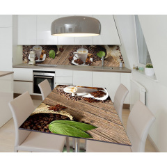 Наклейка 3Д вінілова на стіл Zatarga «Пряна бадьорість» 600х1200 мм для будинків, квартир, столів, кав'ярень. Єланець