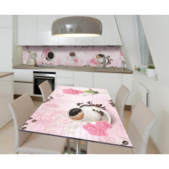 Наклейка 3Д виниловая на стол Zatarga «Радость нового дня» 650х1200 мм для домов, квартир, столов, кофейн, Дубно