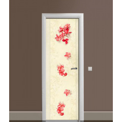 Наклейка на дверь Zatarga «Соцветия на скатерти» 650х2000 мм виниловая 3Д наклейка декор самоклеящаяся Дубно