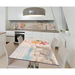Наклейка 3Д виниловая на стол Zatarga «Голландские записки» 650х1200 мм для домов, квартир, столов, кофейн, Дубно