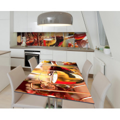 Наклейка 3Д вінілова на стіл Zatarga «Витримане вино» 650х1200 мм. Київ
