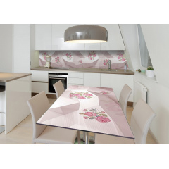 Наклейка 3Д вінілова на стіл Zatarga «Кубічне пап'є-маше» 600х1200 мм для будинків, квартир, столів, кав'ярень, Свеса