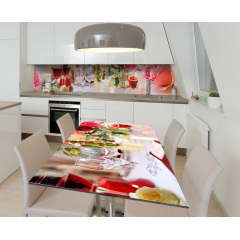 Наклейка 3Д виниловая на стол Zatarga «Свадебный обед» 600х1200 мм для домов, квартир, столов, кофейн, кафе Тернополь