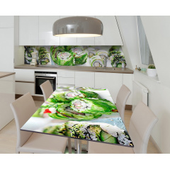 Наклейка 3Д виниловая на стол Zatarga «Японский шеф» 650х1200 мм для домов, квартир, столов, кофейн, кафе Весёлое