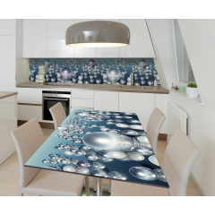 Наклейка 3Д виниловая на стол Zatarga «Жемчужные Капли» 600х1200 мм для домов, квартир, столов, кофейн, кафе Дубно
