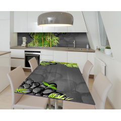 Наклейка 3Д виниловая на стол Zatarga «Сады умиротворения» 600х1200 мм для домов, квартир, столов, кофейн, Изюм