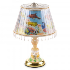Настольная лампа классическая с абажуром Brille 60W TL-161 Золотистый Вінниця