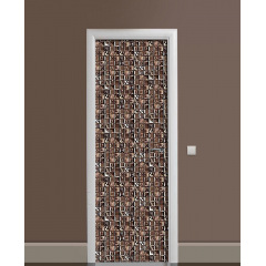 Наклейка на двері Zatarga «Шоколадна мозаїка» 650х2000 мм вінілова 3Д наклейка декор самоклеюча Київ