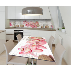 Наклейка вінілова на стіл Zatarga  "Бежові камені та Орхідеї" 650х1200 мм Гайсин