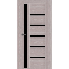 Дверное полотно MS Doors ORLEAN 80см дуб серый черное стекло сатин Ивано-Франковск