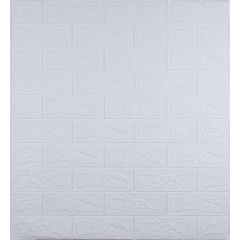 Самоклеюча декоративна 3D панель 3D Loft під білу цеглу 700x770x3 мм матовий Чернігів