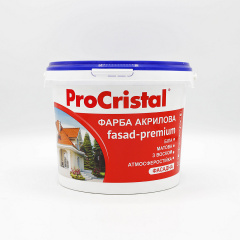 Фарба акрилова фасадна Ирком ProCristal Fasad-Premium IР-132 3 л Білий Дніпро