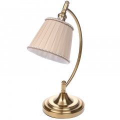 Настольная лампа барокко с абажуром Brille 40W BKL-571 Латунь Фастов