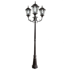 Вуличний ліхтар Brille GL-01 Коричневий, 3 джерела світла, в класичному стилі Чернівці
