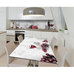 Наклейка 3Д вінілова на стіл Zatarga «Бокал марсала» 600х1200 мм для будинків, квартир, столів, кафе Чернігів