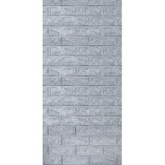 Самоклеюча декоративна 3D панель 3D Loft Під цеглу срібло в рулоні 3080x700x3мм Львів