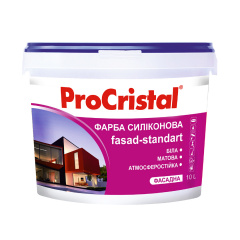 Краска силиконовая фасадная Ирком ProCristal Fasad-Standart IP-133 SI 10 л Белый Николаев