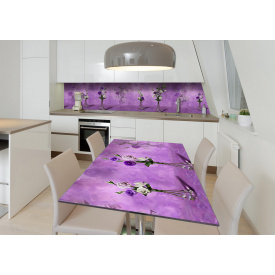 Наклейка 3Д вінілова на стіл Zatarga «Лаконічність еустоми» 650х1200 мм для будинків, квартир, столів, кав'ярень