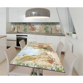 Наклейка 3Д виниловая на стол Zatarga «В сердце Европы» 600х1200 мм для домов, квартир, столов, кофейн, кафе