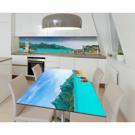 Наклейка 3Д виниловая на стол Zatarga «Гавань Индийского океана» 650х1200 мм для домов, квартир, столов,