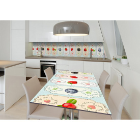 Наклейка 3Д вінілова на стіл Zatarga «Ягідні серветки» 650х1200 мм для будинків, квартир, столів, кав'ярень.