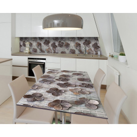 Наклейка 3Д виниловая на стол Zatarga «Сухоцветы» 600х1200 мм для домов, квартир, столов, кофейн, кафе