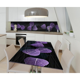 Наклейка виниловая на стол Zatarga "Фиолетовые Листья" 650х1200 мм
