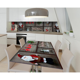 Наклейка 3Д виниловая на стол Zatarga «Рождественская доска» 650х1200 мм для домов, квартир, столов, кофейн,