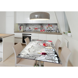 Наклейка 3Д виниловая на стол Zatarga «Красивый хэндмейд» 600х1200 мм для домов, квартир, столов, кофейн, кафе