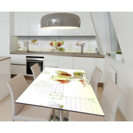 Наклейка 3Д вінілова на стіл Zatarga «Романтичний ранок» 650х1200 мм для будинків, квартир, столів, кав'ярень