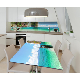 Наклейка 3Д виниловая на стол Zatarga «Манящий Тайланд» 600х1200 мм для домов, квартир, столов, кофейн, кафе