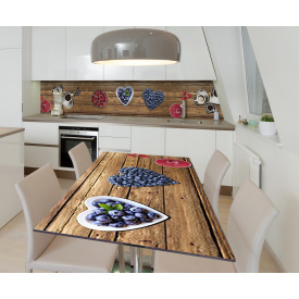 Наклейка 3Д виниловая на стол Zatarga «Ягодная любовь» 600х1200 мм для домов, квартир, столов, кофейн, кафе
