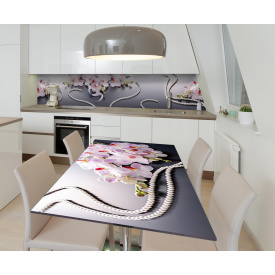 Наклейка 3Д виниловая на стол Zatarga «Ожерелье в подарок» 600х1200 мм для домов, квартир, столов, кофейн,