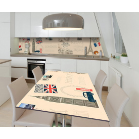 Наклейка 3Д вінілова на стіл Zatarga «Євротур» 600х1200 мм для будинків, квартир, столів, кафе