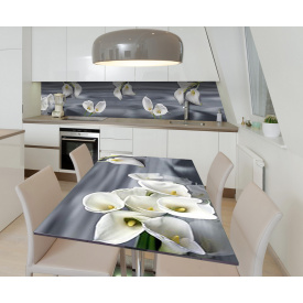 Наклейка 3Д виниловая на стол Zatarga «Белые сны» 650х1200 мм для домов, квартир, столов, кофейн, кафе