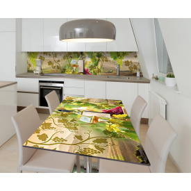 Наклейка 3Д вінілова на стіл Zatarga «Поля Бордо» 600х1200 мм для будинків, квартир, столів, кафе