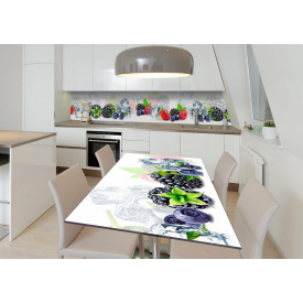 Наклейка 3Д вінілова на стіл Zatarga «Заморожені фрукти» 600х1200 мм для будинків, квартир, столів, кав'ярень