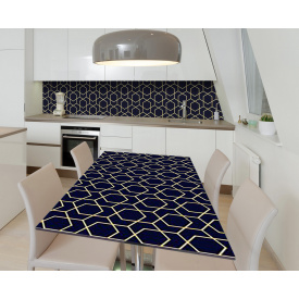 Наклейка 3Д виниловая на стол Zatarga «Золотая геометрия» 650х1200 мм для домов, квартир, столов, кофейн, кафе