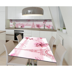 Наклейка 3Д виниловая на стол Zatarga «Французский шарм» 600х1200 мм для домов, квартир, столов, кофейн, кафе