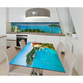 Наклейка 3Д виниловая на стол Zatarga «Райские воды» 650х1200 мм для домов, квартир, столов, кофейн, кафе