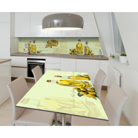Наклейка 3Д виниловая на стол Zatarga «Запасы оливы» 650х1200 мм для домов, квартир, столов, кофейн, кафе