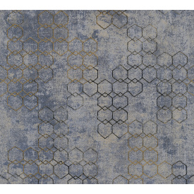 Вінілові шпалери на флізеліновій основі A.S.Creation New Walls 37424-5 Синій-Золотий