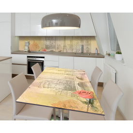 Наклейка 3Д виниловая на стол Zatarga «Винтажное письмо» 600х1200 мм для домов, квартир, столов, кофейн, кафе