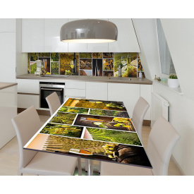 Наклейка 3Д виниловая на стол Zatarga «Тайны виноделия» 650х1200 мм для домов, квартир, столов, кофейн, кафе