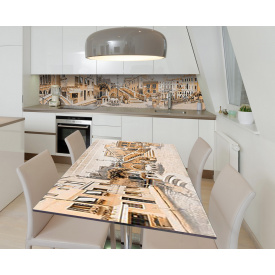 Наклейка 3Д виниловая на стол Zatarga «Венецианская сепия» 650х1200 мм для домов, квартир, столов, кофейн,