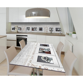 Наклейка 3Д виниловая на стол Zatarga «Музей кофе» 650х1200 мм для домов, квартир, столов, кофейн, кафе